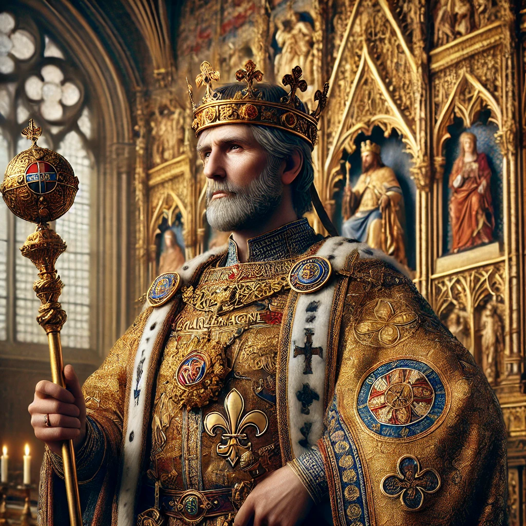 Charlemagne, King of the Franks and Emperor of the Romans, Passes Away