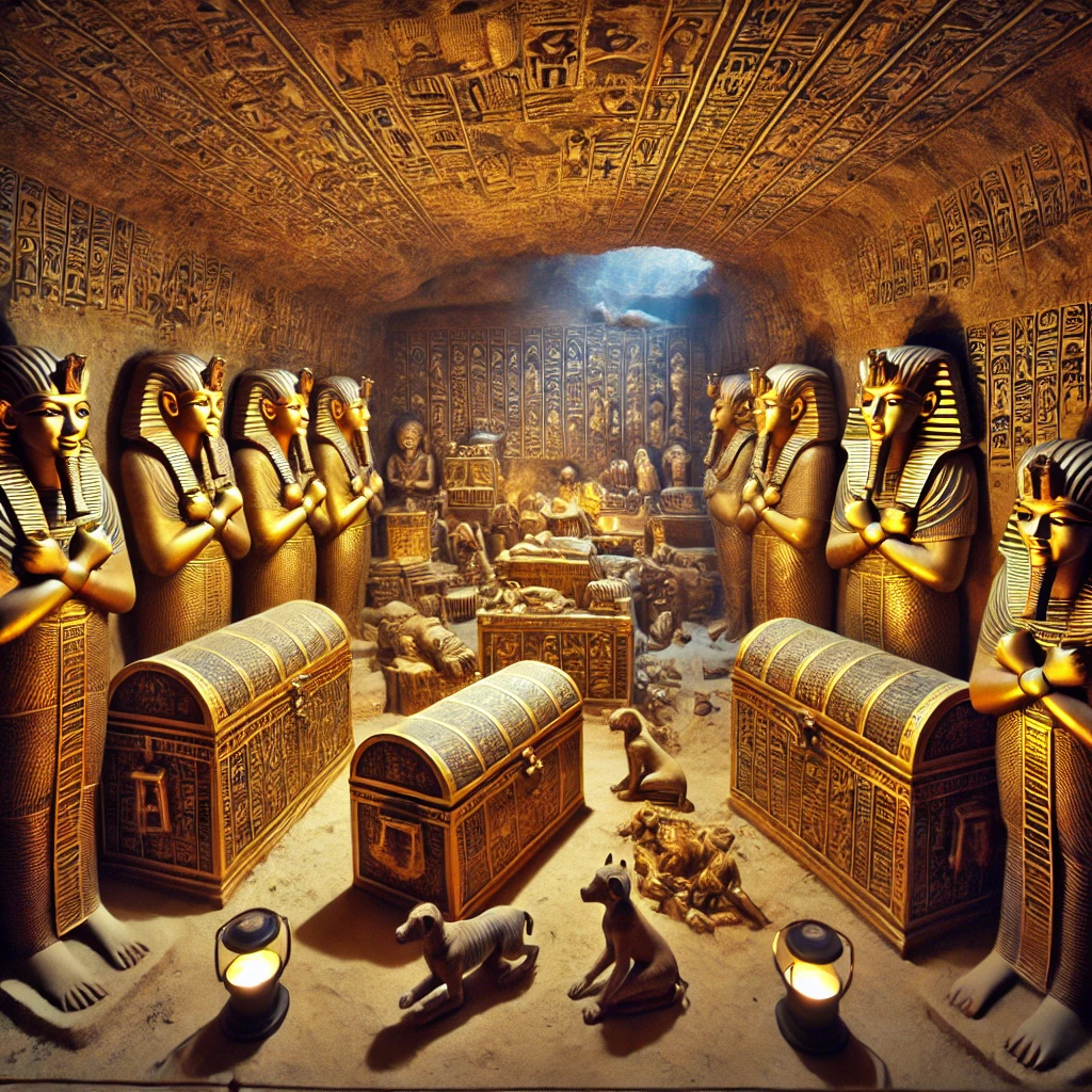 Archaeologist Howard Carter Opens the Sealed Door of King Tutankhamun's Tomb