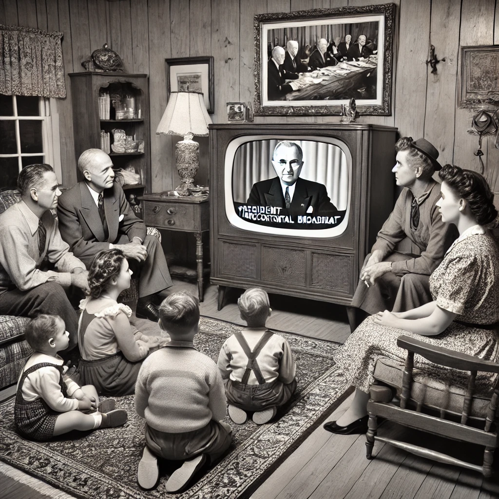 President Truman Makes First Transcontinental Television Broadcast
