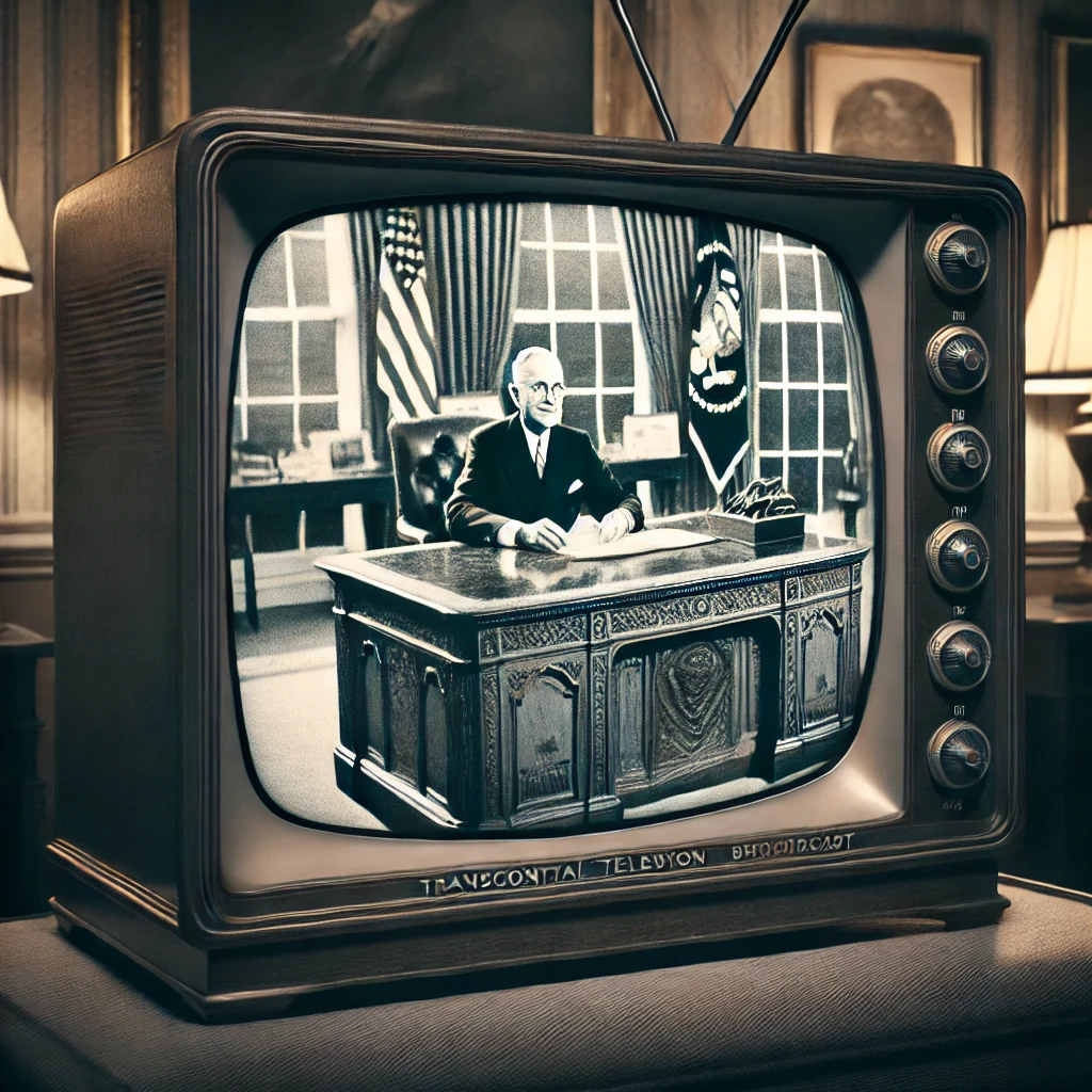 President Truman Makes First Transcontinental Television Broadcast
