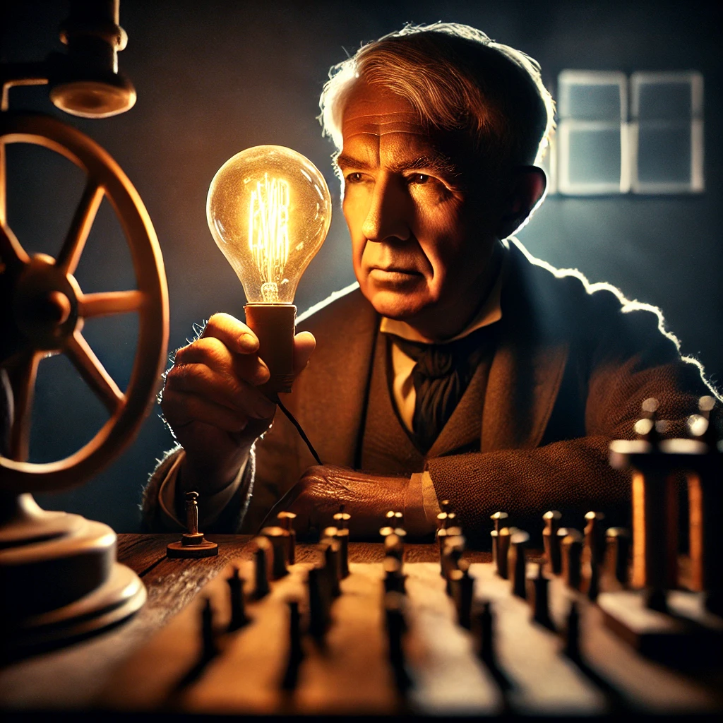 Thomas Edison Demonstrates the Electric Light Bulb